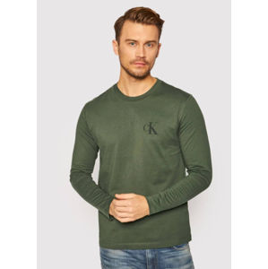 Calvin Klein pánské khaki zelené tričko s dlouhým rukávem
